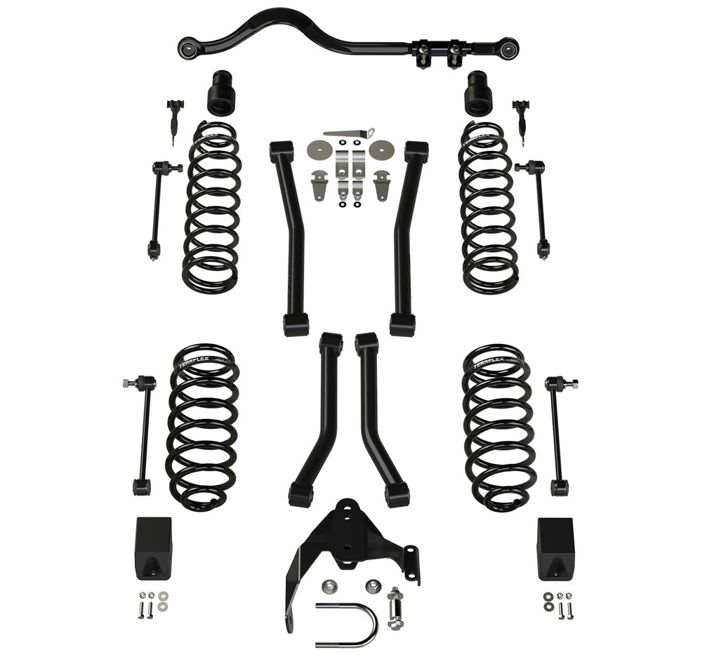 Jeep JKU 4 Door 3 Inch Lift Suspension System w/ 4 Sport Flexarms and Track Bar No Shocks 07-18 Wrangler JKU