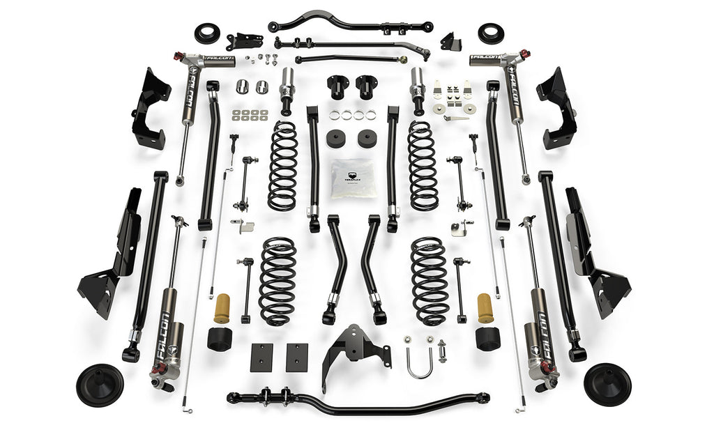 Jeep JK Long Arm Suspension 6 Inch Alpine RT6 System and Falcon 3.3 Fast Adjust For 07-18 Wrangler JK 2 Door