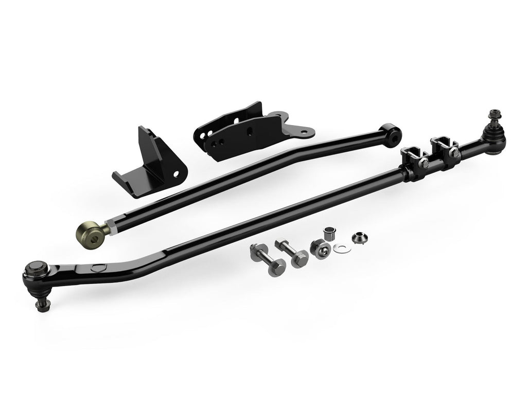 Jeep JK/JKU HD Drag Link Flip Kit w/ Front Track Bar Drop Bracket and Frame Brace Kit Complete 07-18 Wrangler JK/JKU