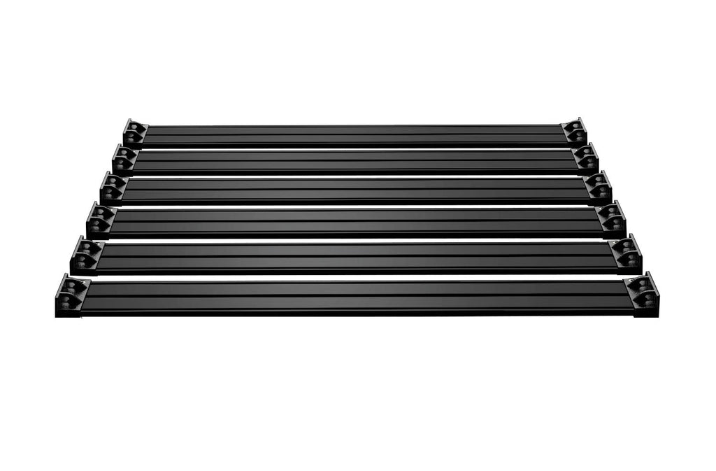 Jeep JKU 4 Door Nebo Roof Rack 6-Piece Cargo Slat Kit Black 07-18 Wrangler JKU