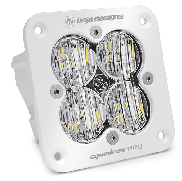 Flush Mount LED Light Pod White Clear Lens Wide Cornering Pattern Squadron Pro Baja Designs