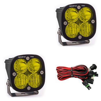 LED Light Pods Amber Lens Driving Combo Pattern Pair Squadron Pro Series Baja Designs