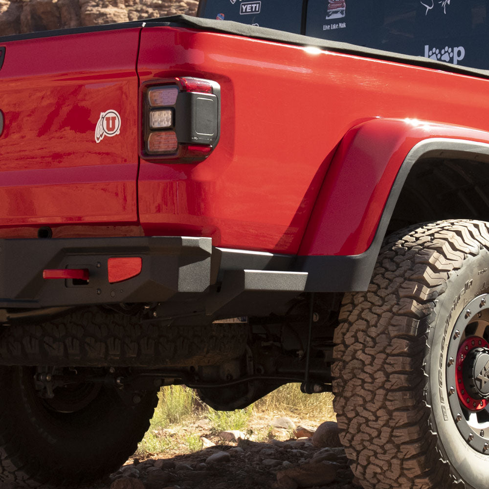 Gladiatror Rear Rock Sliders for 20-Pres Jeep Gladiator JT Steel Powdercoat