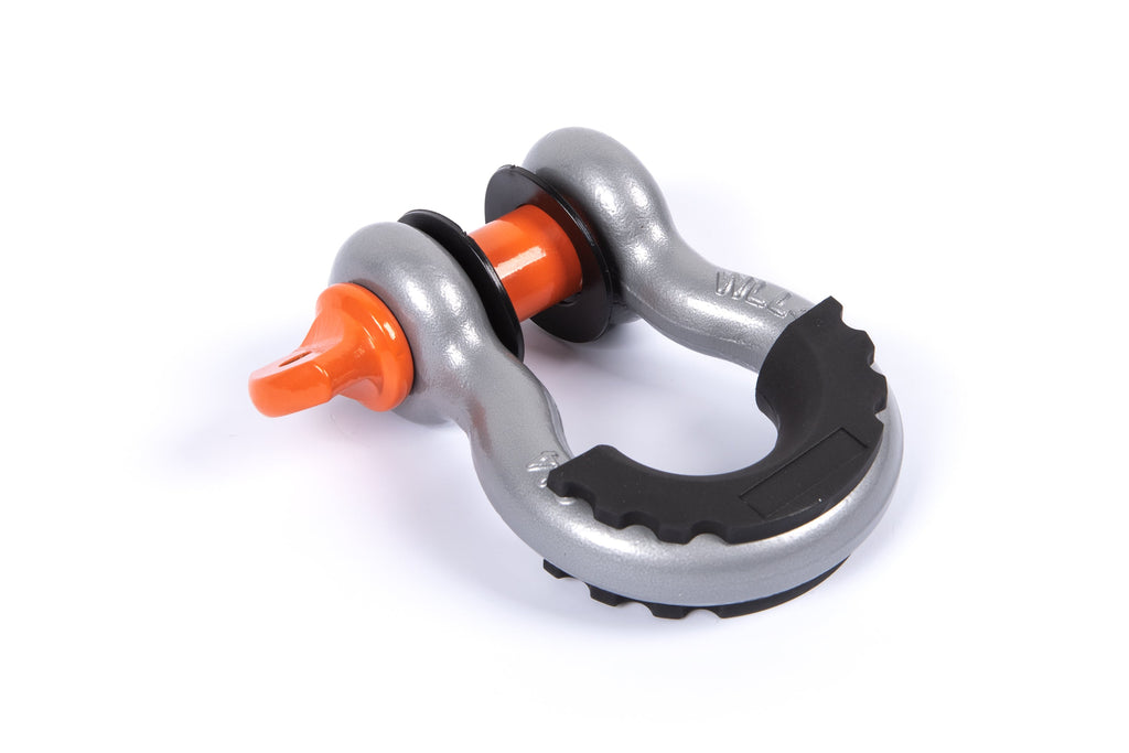 Shackle - 3/4" Hard Bow Metallic Grey, 7/8" Screw Pin Orange - Black Isolator