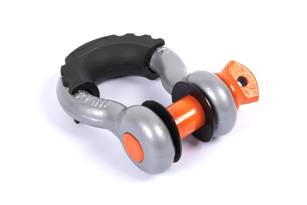 Shackle - 3/4" Hard Bow Metallic Grey, 7/8" Screw Pin Orange - Black Isolator