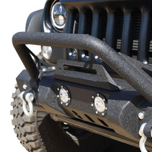 Load image into Gallery viewer, Jeep JK Front Bumper w/LED Lights 07-18 Wrangler JK Steel Mid Length Stubby W/Winch Plate