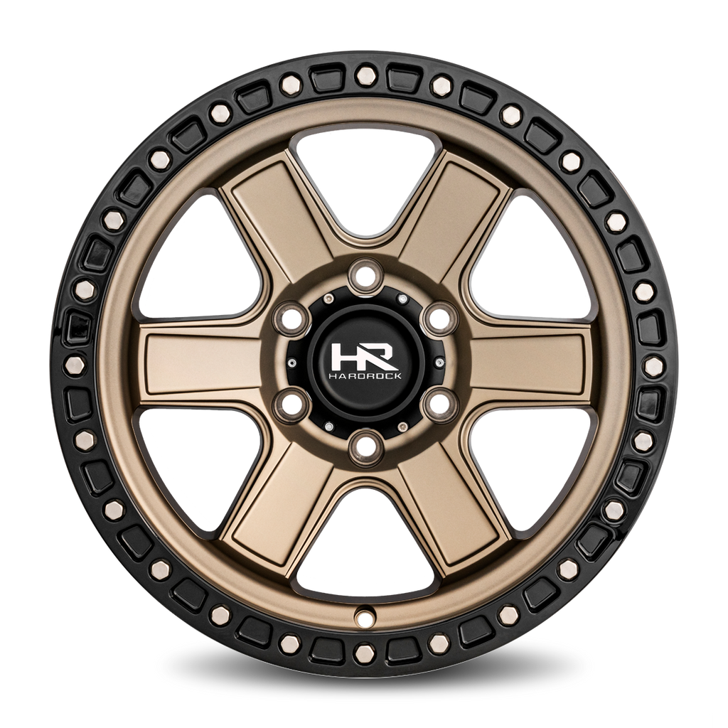 Aluminum Wheels H104 17x9 6x135 1 87.1 Matte Bronze-Black B/L Hardrock Offroad