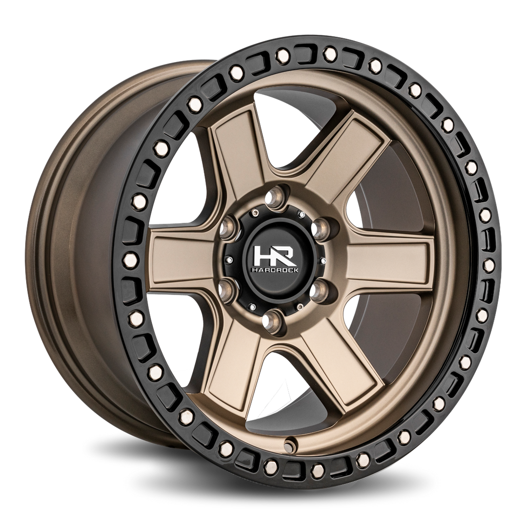 Aluminum Wheels H104 17x9 6x135 1 87.1 Matte Bronze-Black B/L Hardrock Offroad