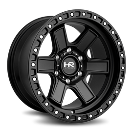 Aluminum Wheels H104 17x9 6x139.7 -12 108 Matte Black-Black B/L Hardrock Offroad