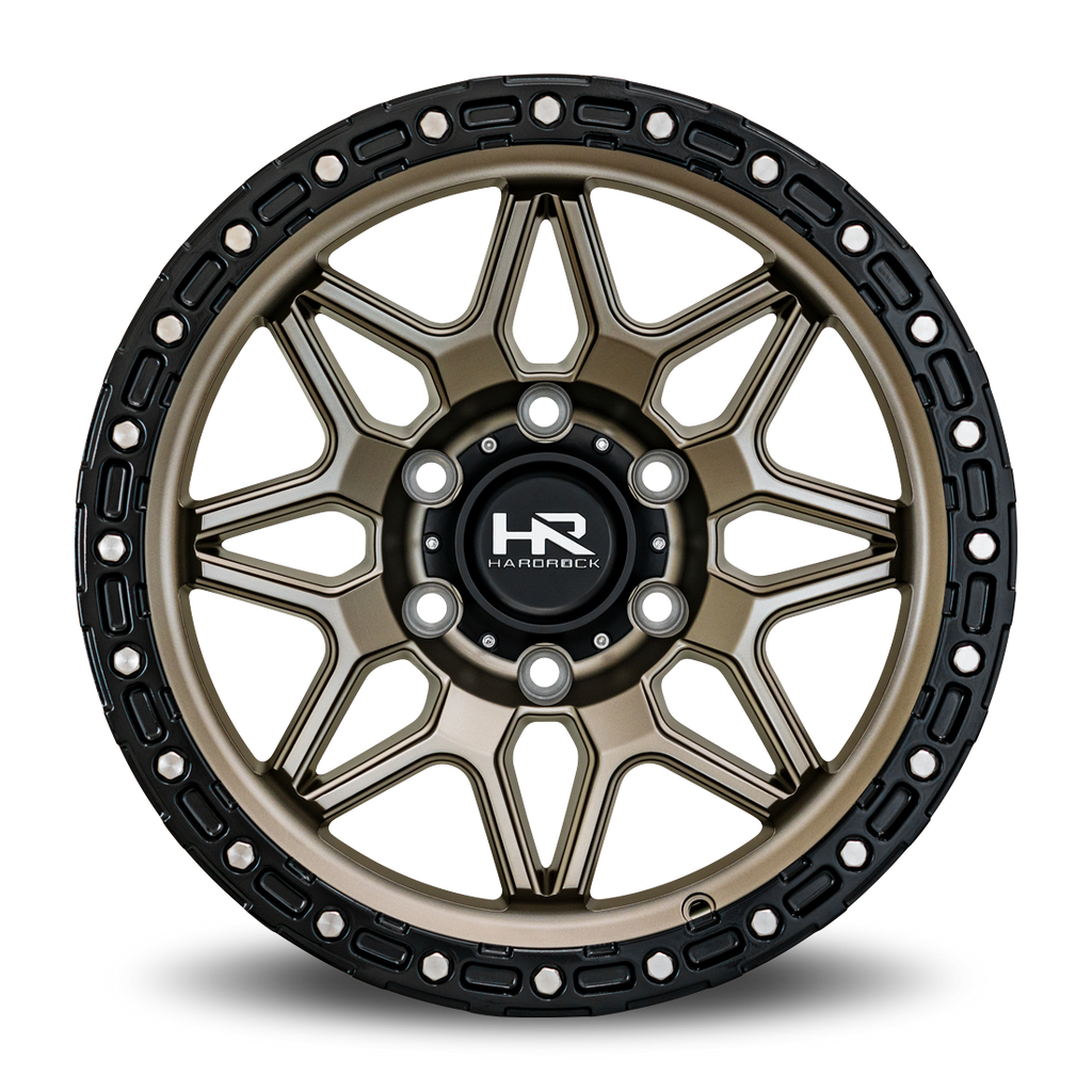 Aluminum Wheels H105 17x9 6x135 1 87.1 Matte Bronze-Black B/L Hardrock Offroad