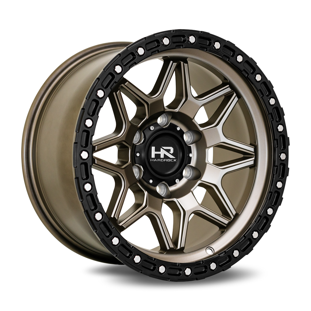 Aluminum Wheels H105 17x9 6x135 1 87.1 Matte Bronze-Black B/L Hardrock Offroad