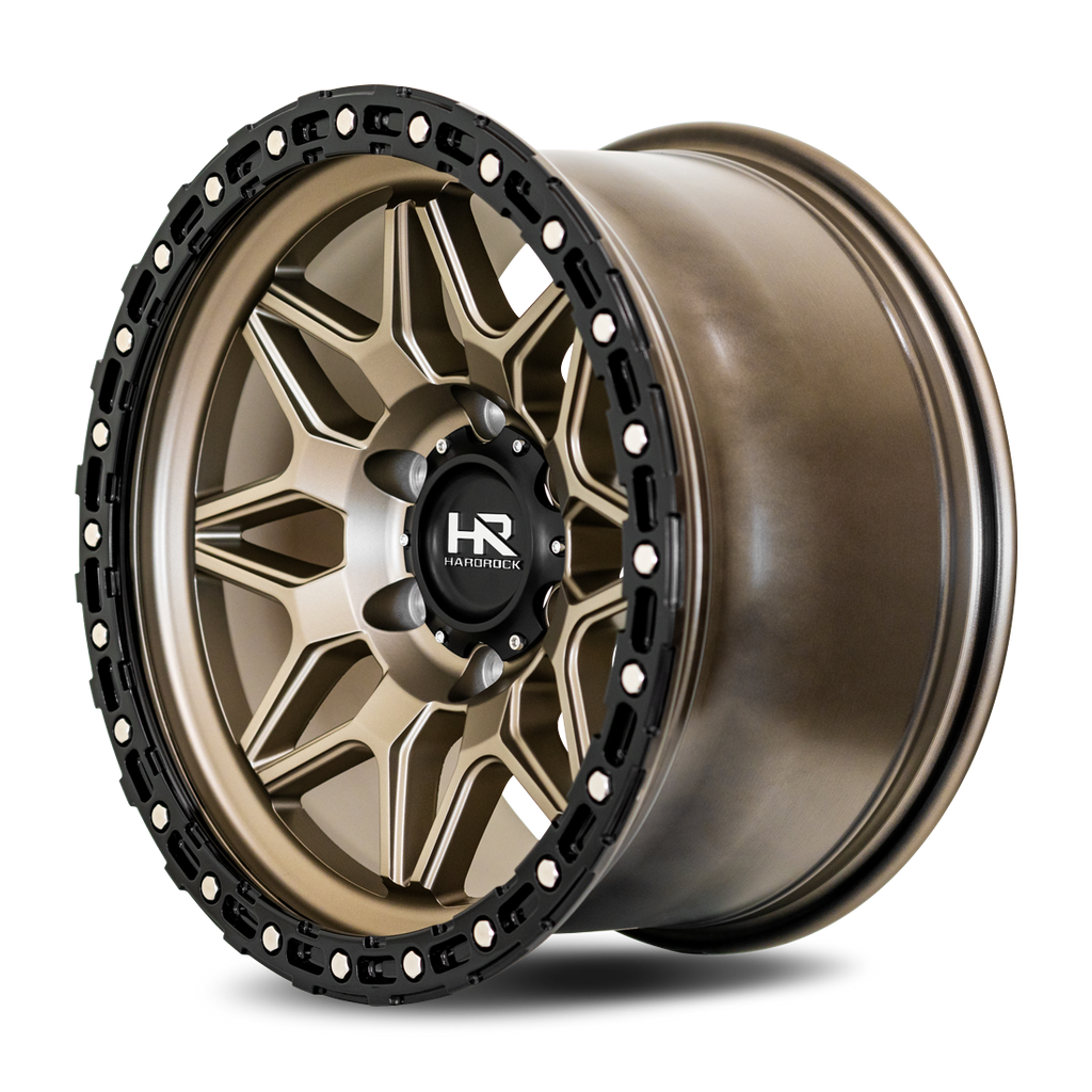 Aluminum Wheels H105 17x9 6x135 1 87.1 Matte Bronze-Black B/L Hardrock Offroad