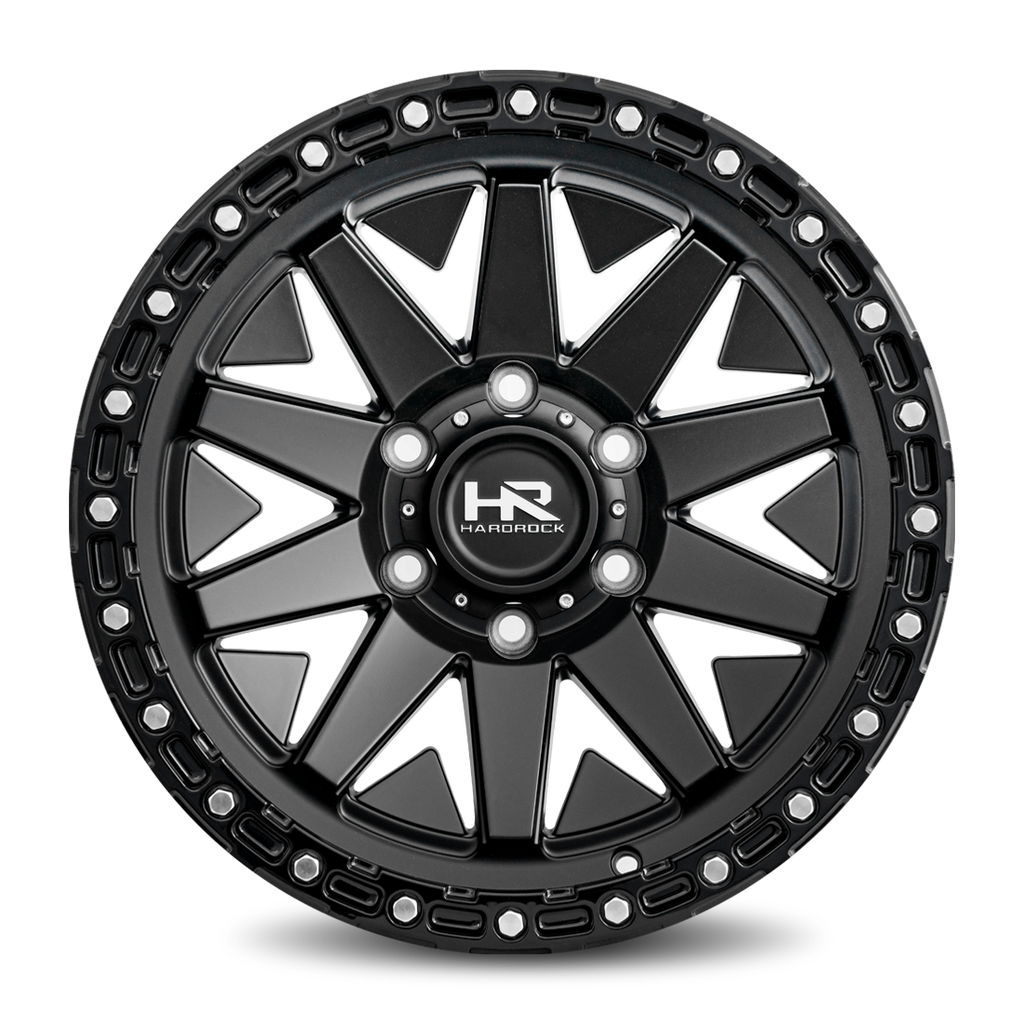 Aluminum Wheels H106 17x9 6x135 1 87.1 Matte Black-Black B/L Hardrock Offroad