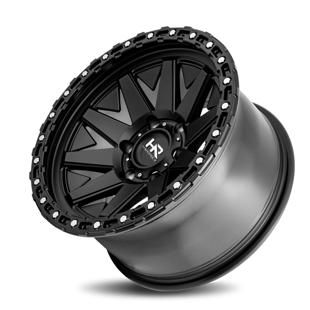 Aluminum Wheels H106 17x9 6x135 1 87.1 Matte Black-Black B/L Hardrock Offroad