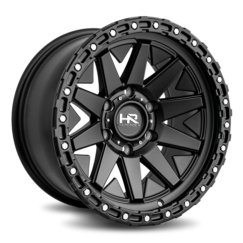 Aluminum Wheels H106 17x9 6x135 -12 87.1 Matte Black-Black B/L Hardrock Offroad