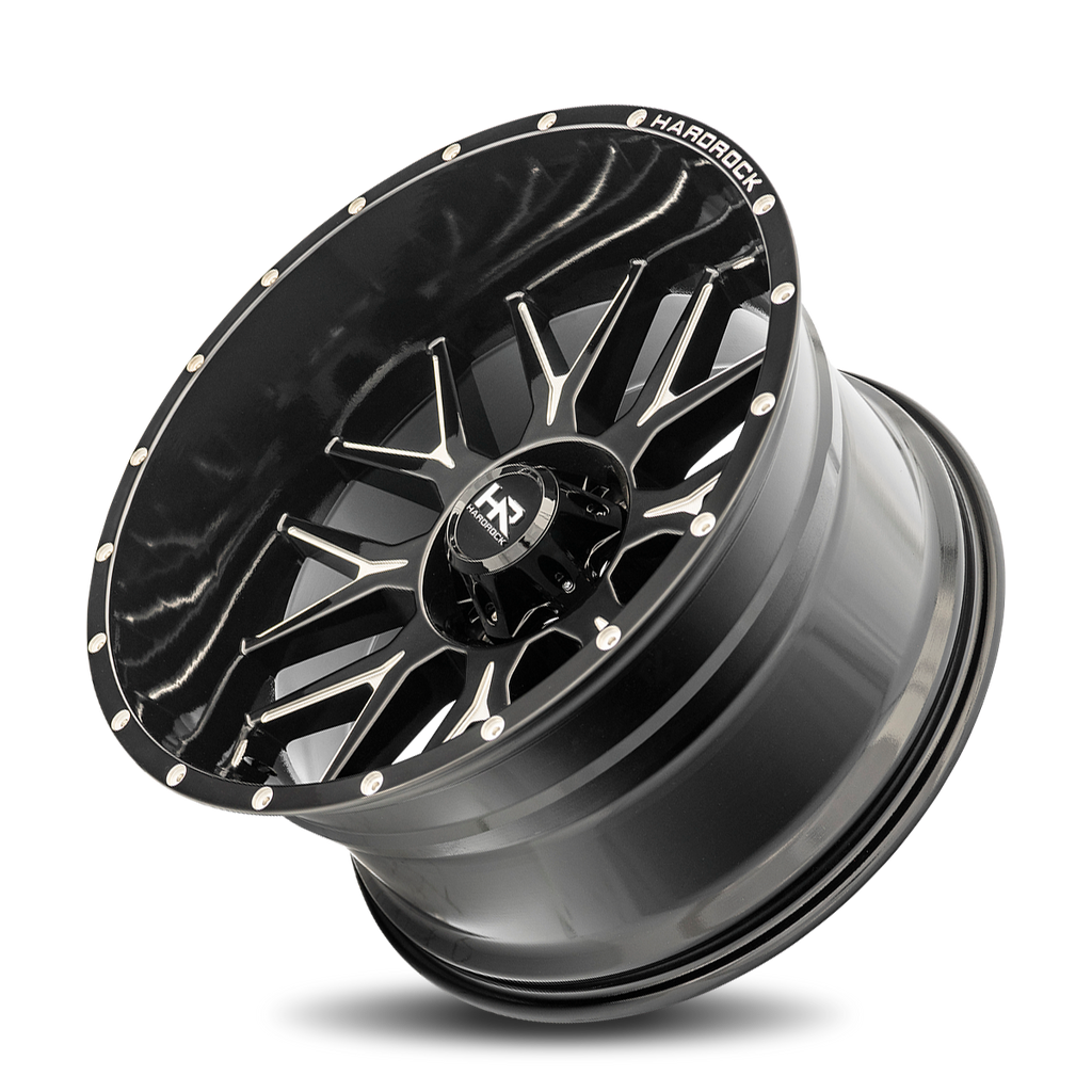 Aluminum Wheels Affliction XPosed 22x12 6x135 -44 87.1 Gloss Black Milled Hardrock Offroad