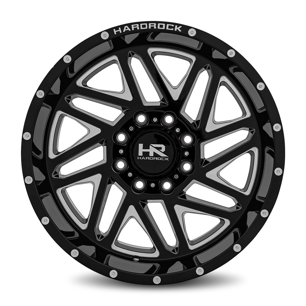 Aluminum Wheels Bones XPosed 20x10 6x135 -19 87.1 Gloss Black Milled Hardrock Offroad