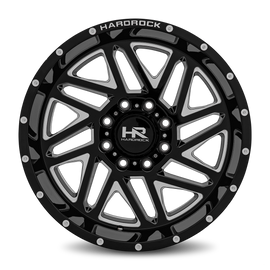 Aluminum Wheels Bones XPosed 20x10 6x135 -19 87.1 Gloss Black Milled Hardrock Offroad