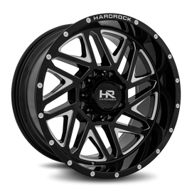 Aluminum Wheels Bones XPosed 20x10 5x150 -19 110.3 Gloss Black Milled Hardrock Offroad