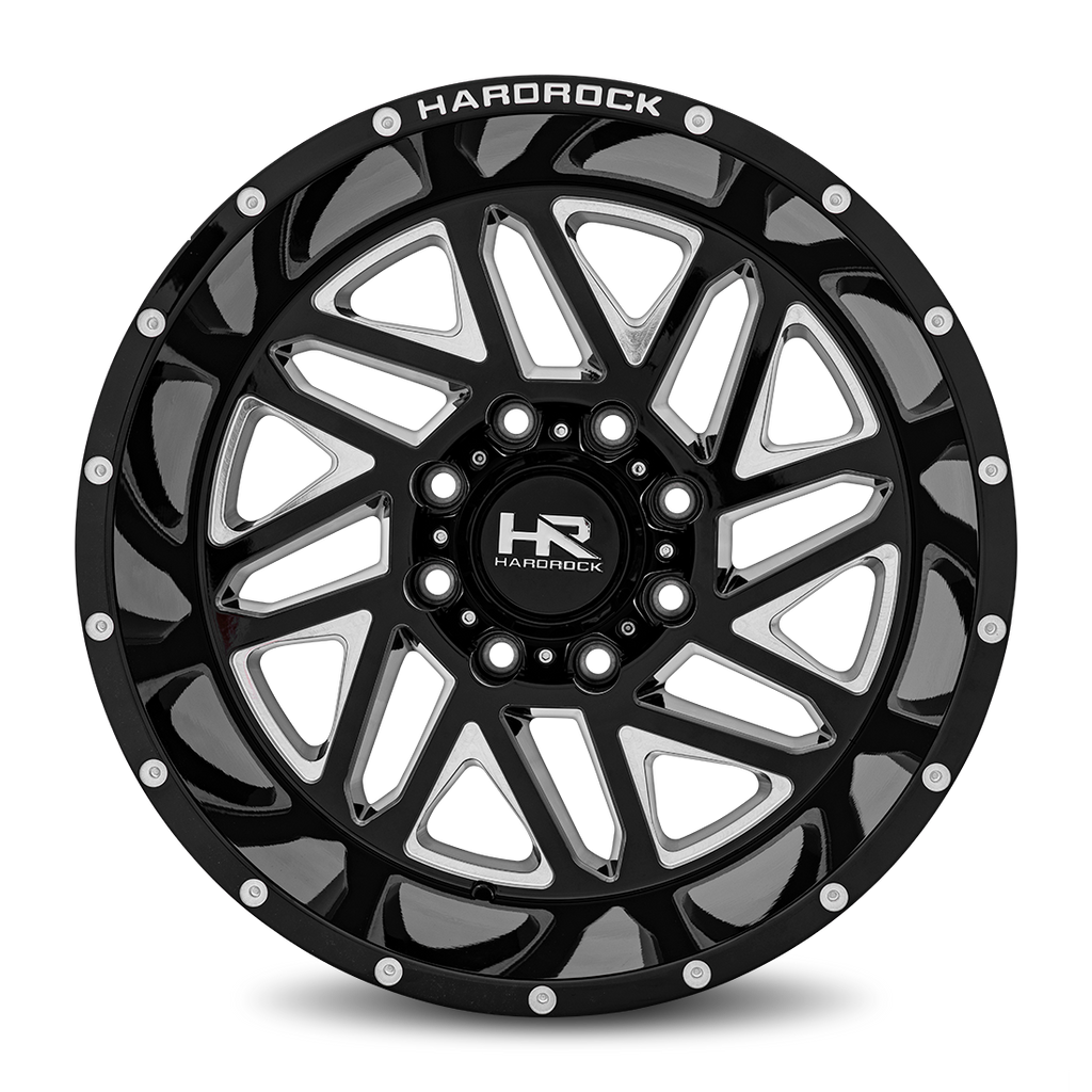 Aluminum Wheels Bones XPosed 20x12 6x135 -44 87.1 Gloss Black Milled Hardrock Offroad