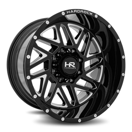 Aluminum Wheels Bones XPosed 20x12 8x165.1 -44 125.2 Gloss Black Milled Hardrock Offroad