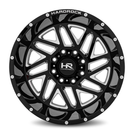 Aluminum Wheels Bones XPosed 20x12 5x139.7 -44 87 Gloss Black Milled Hardrock Offroad