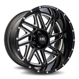 Aluminum Wheels Bones XPosed 22x12 6x135 -44 87.1 Gloss Black Milled Hardrock Offroad