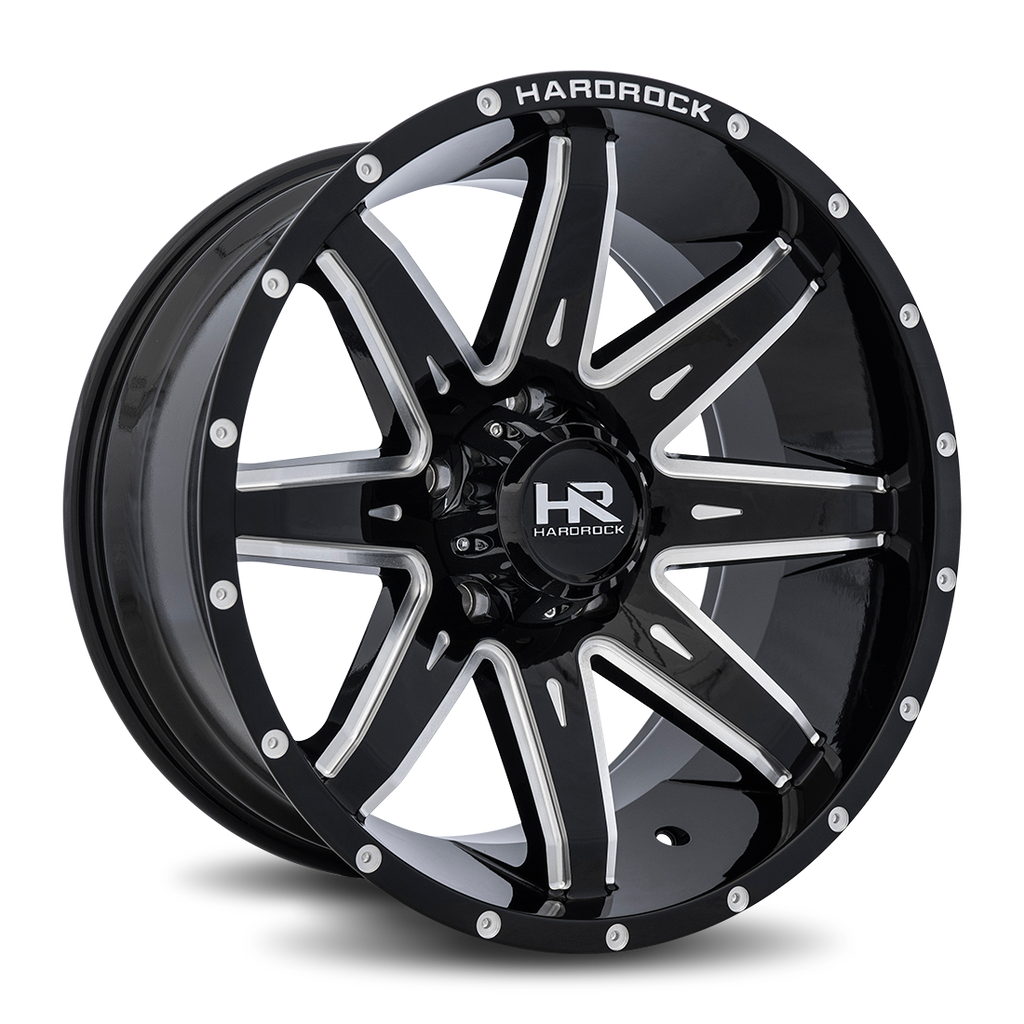 Aluminum Wheels Painkiller XPosed 20x10 5x150 -19 110.3 Gloss Black Milled Hardrock Offroad