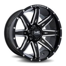 Aluminum Wheels Painkiller XPosed 20x10 8x170 -19 125.2 Gloss Black Milled Hardrock Offroad