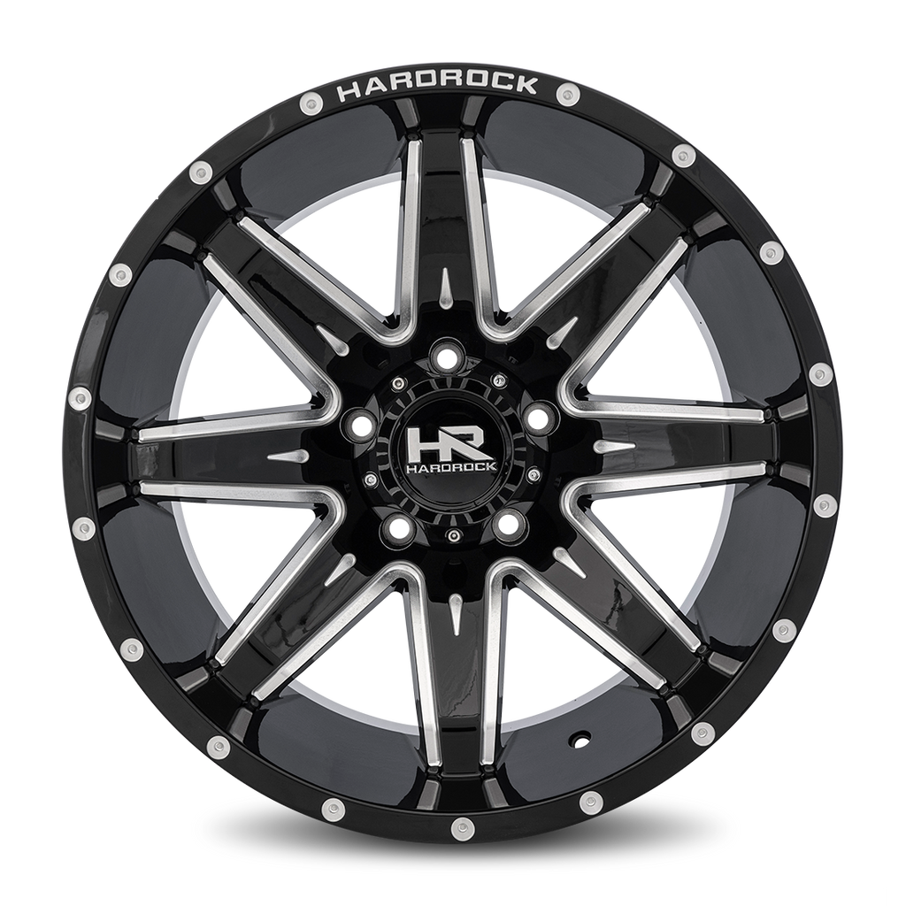 Aluminum Wheels Painkiller XPosed 20x12 5x150 -44 110.3 Gloss Black Milled Hardrock Offroad