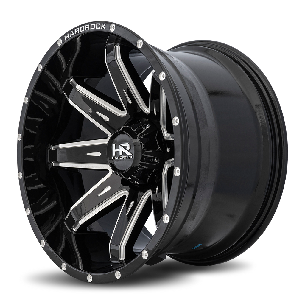 Aluminum Wheels Painkiller XPosed 20x12 5x150 -44 110.3 Gloss Black Milled Hardrock Offroad