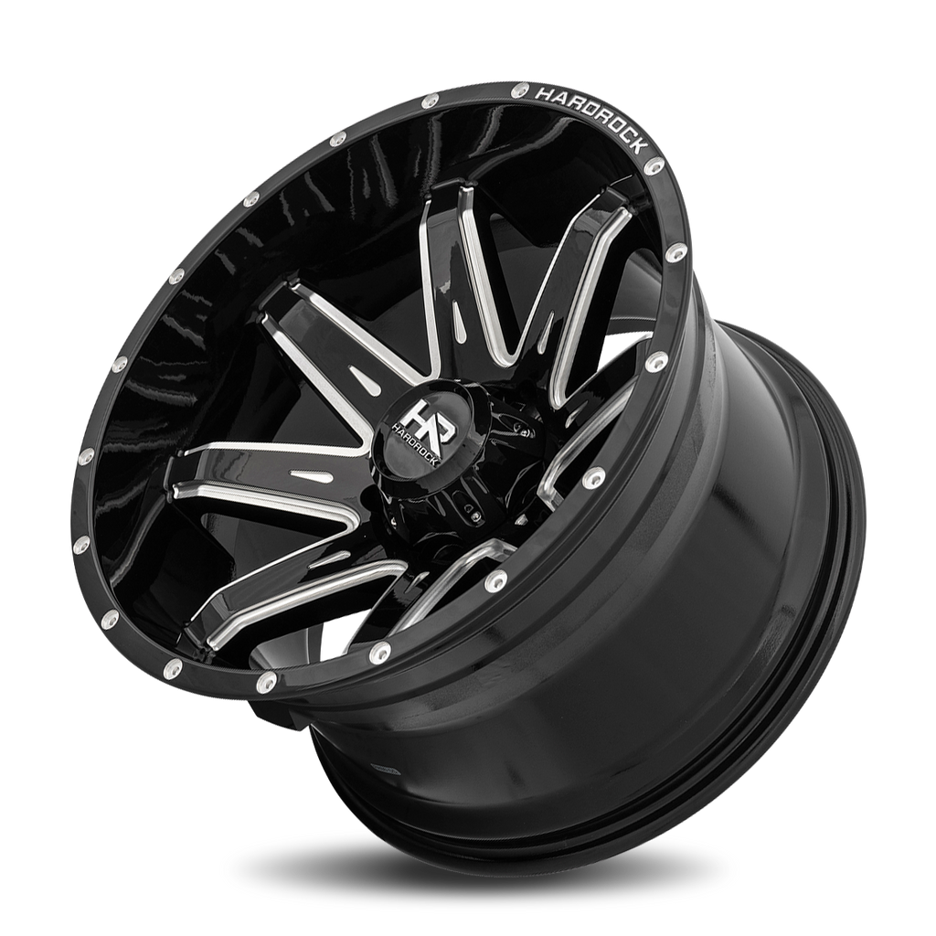 Aluminum Wheels Painkiller XPosed 20x12 5x150 -44 110.3 Gloss Black Milled Hardrock Offroad