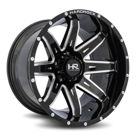 Aluminum Wheels Painkiller XPosed 20x12 5x127 -44 78.1 Gloss Black Milled Hardrock Offroad