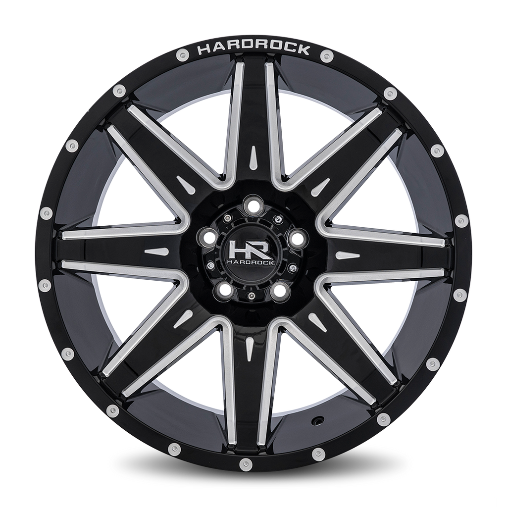 Aluminum Wheels Painkiller XPosed 20x9 6x120 0 66.9 Gloss Black Milled Hardrock Offroad