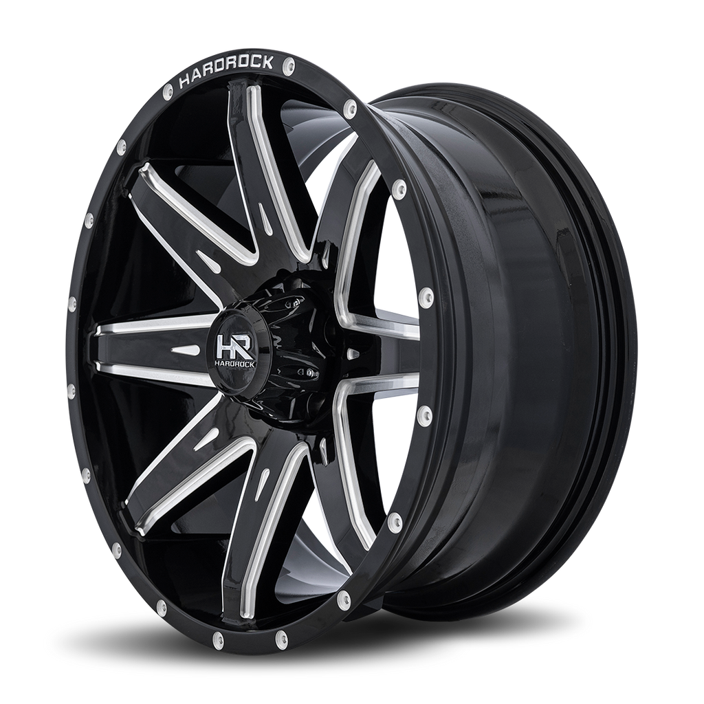 Aluminum Wheels Painkiller XPosed 20x9 6x120 0 66.9 Gloss Black Milled Hardrock Offroad