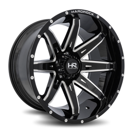 Aluminum Wheels Painkiller XPosed 22x12 6x135 -44 87.1 Gloss Black Milled Hardrock Offroad