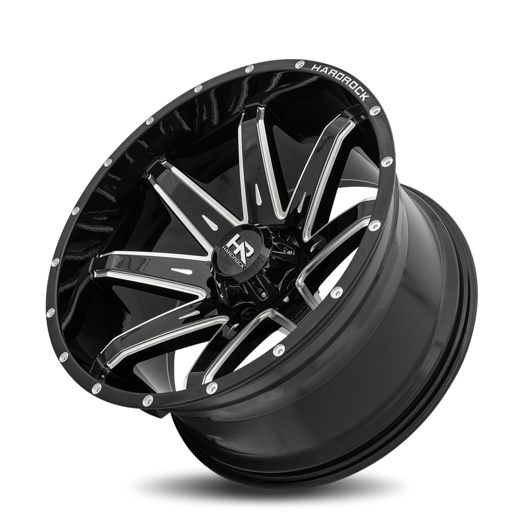 Aluminum Wheels Painkiller XPosed 22x12 6x135 -44 87.1 Gloss Black Milled Hardrock Offroad