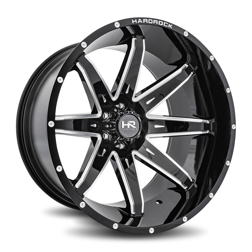 Aluminum Wheels Painkiller XPosed 24x14 6x135 -76 87.1 Gloss Black Milled Hardrock Offroad