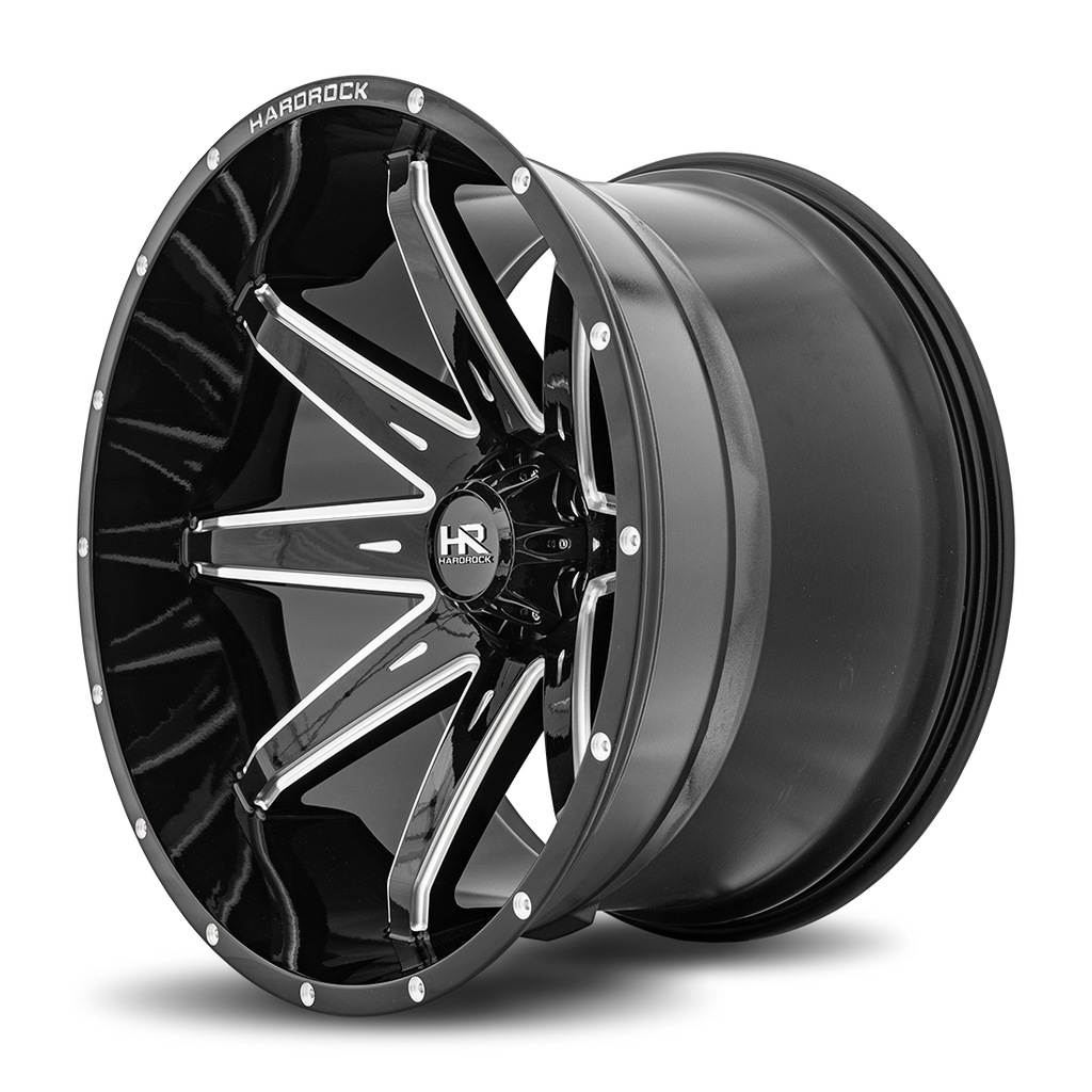 Aluminum Wheels Painkiller XPosed 24x14 6x135 -76 87.1 Gloss Black Milled Hardrock Offroad