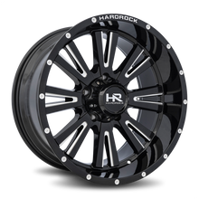 Load image into Gallery viewer, Aluminum Wheels Spine XPosed 20x10 6x135 -19 87.1 Gloss Black Milled Hardrock Offroad