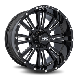 Aluminum Wheels Spine XPosed 20x10 8x165.1 -19 125.2 Gloss Black Milled Hardrock Offroad