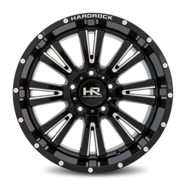 Aluminum Wheels Spine XPosed 20x10 6x139.7 -19 108 Gloss Black Milled Hardrock Offroad