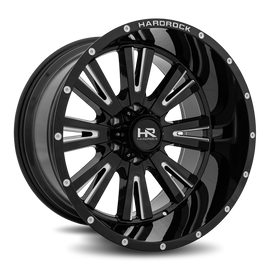 Aluminum Wheels Spine XPosed 20x12 6x135 -44 87.1 Gloss Black Milled Hardrock Offroad