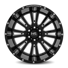 Aluminum Wheels Spine XPosed 20x12 5x127 -44 78.1 Gloss Black Milled Hardrock Offroad