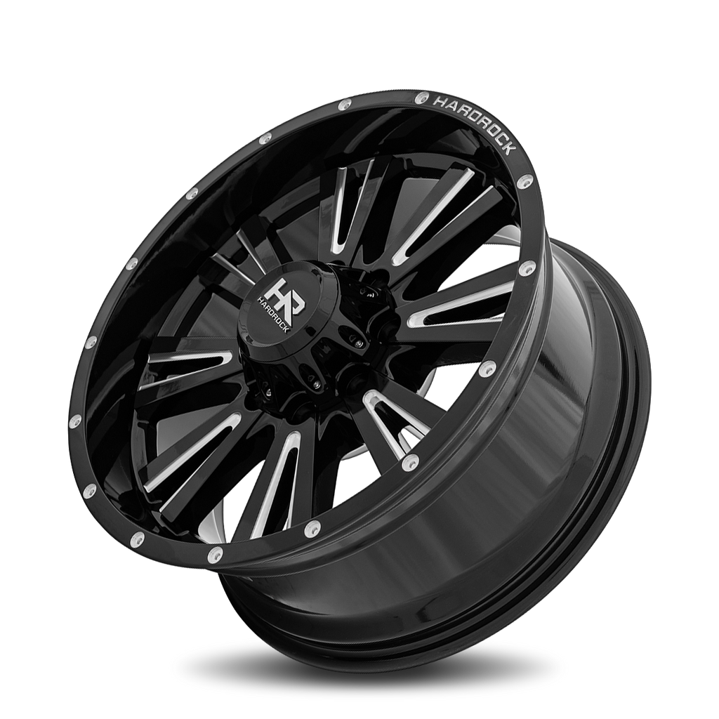 Aluminum Wheels Spine XPosed 20x9 6x120 0 66.9 Gloss Black Milled Hardrock Offroad