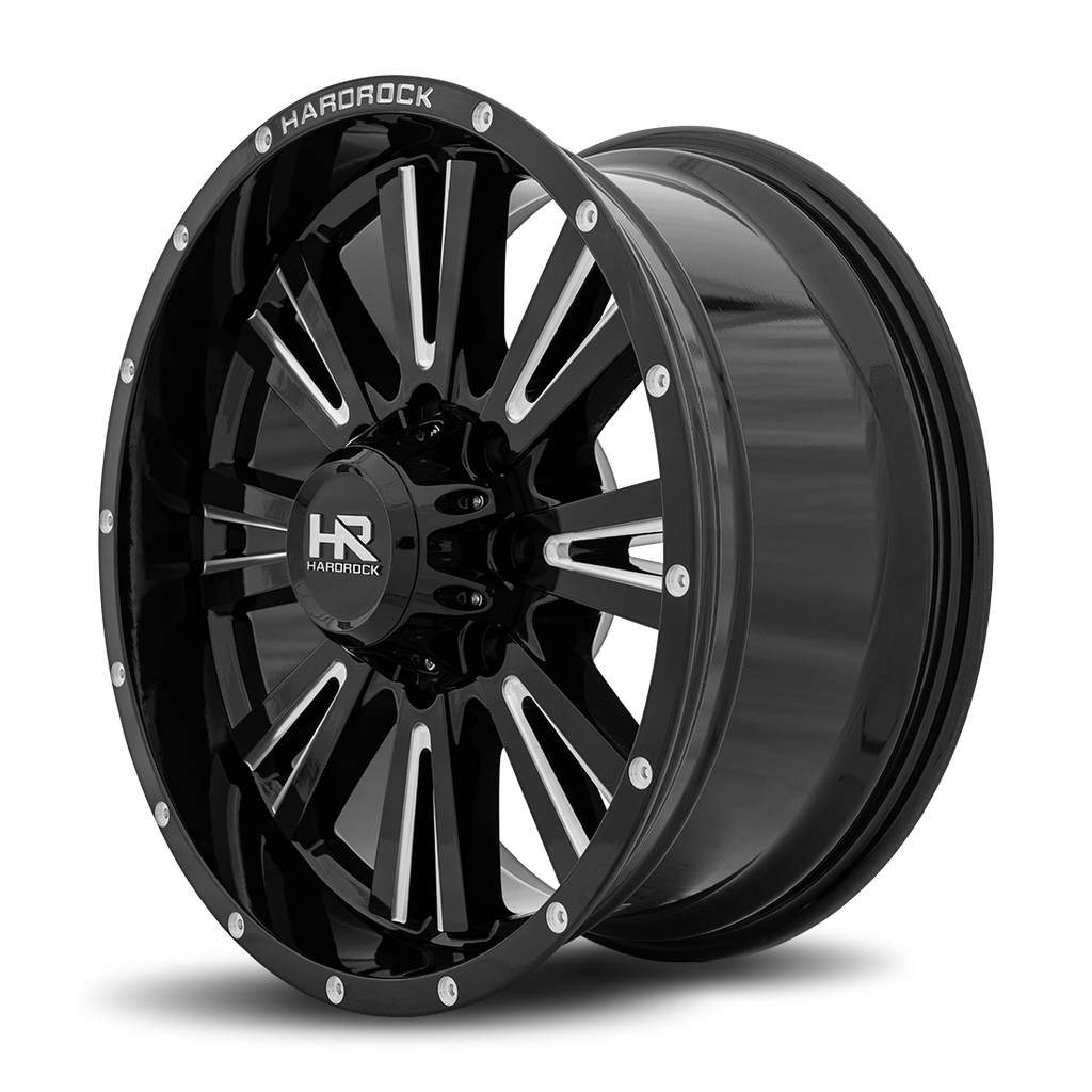 Aluminum Wheels Spine XPosed 20x9 6x135 0 87.1 Gloss Black Milled Hardrock Offroad