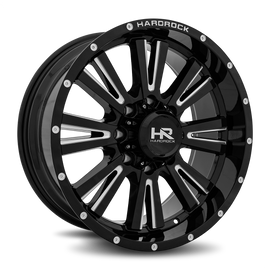 Aluminum Wheels Spine XPosed 20x9 8x180 0 124.3 Gloss Black Milled Hardrock Offroad