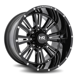 Aluminum Wheels Spine XPosed 22x12 5x127 -44 78.1 Gloss Black Milled Hardrock Offroad