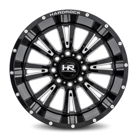 Aluminum Wheels Spine XPosed 22x12 6x139.7 -44 108 Gloss Black Milled Hardrock Offroad