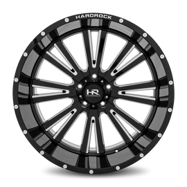 Aluminum Wheels Spine XPosed 24x12 5x127 -44 78.1 Gloss Black Milled Hardrock Offroad